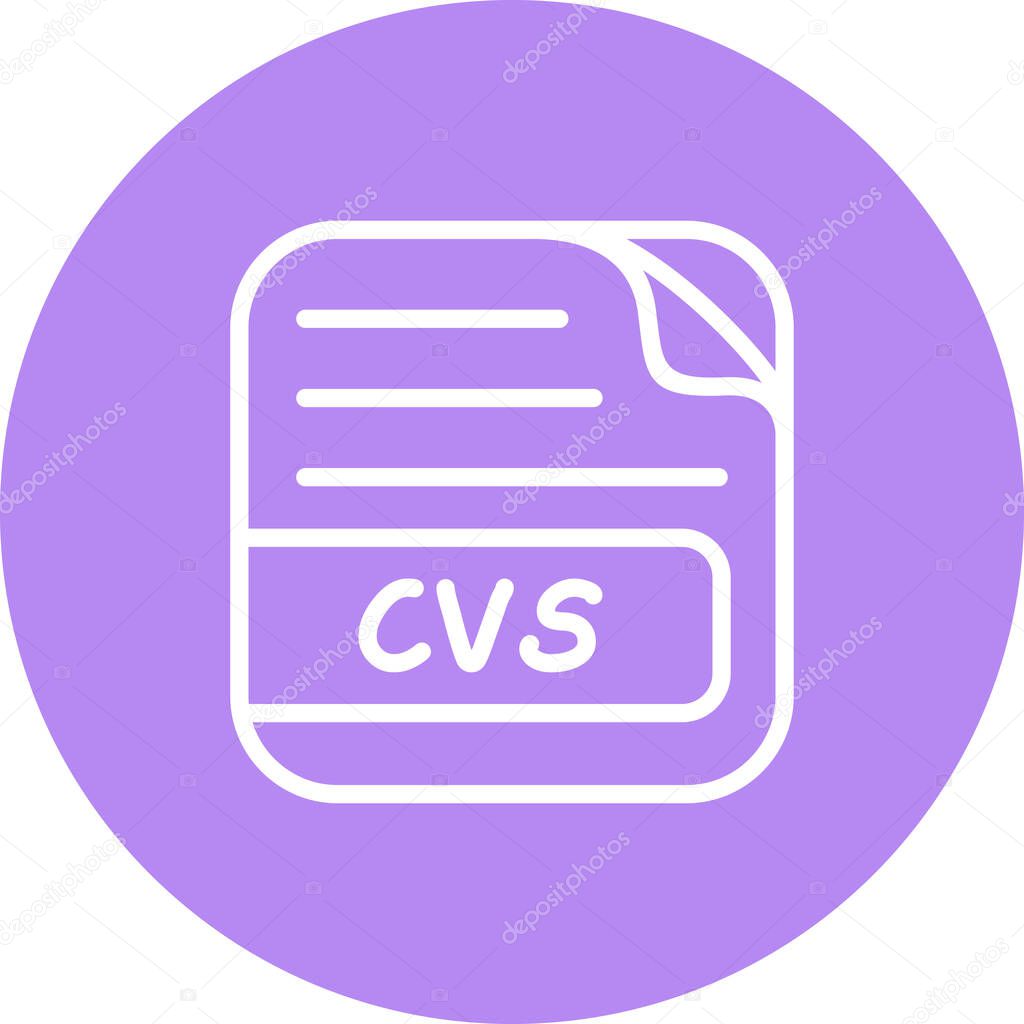 Purple Circle featuring cvs File icon illustration