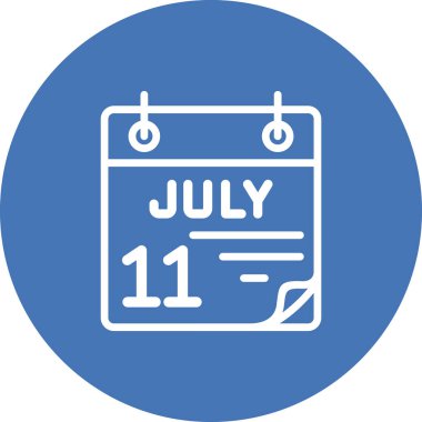 11 Temmuz takvim simgesi tasarımı, vektör illüstrasyonu            