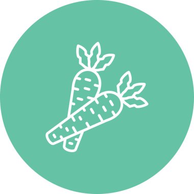 Gıda ikonunun vektör illüstrasyonu. Havuç.