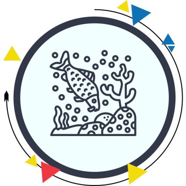 Sazan Balığı web simgesi vektör illüstrasyonu