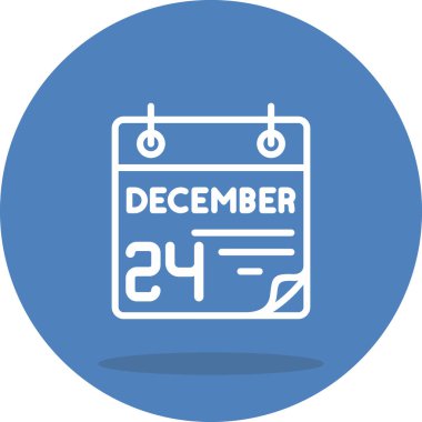 24 Aralık takvim simgesi, basit biçim vektör illüstrasyonu           