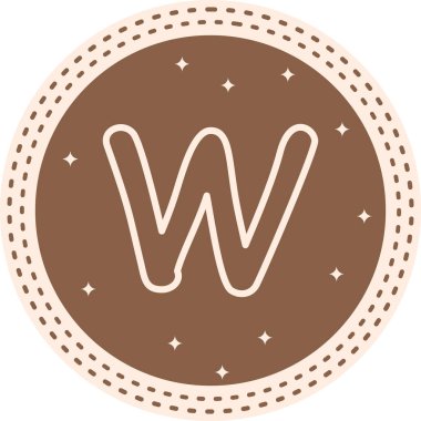 Küçük Harf W Eşsiz Yenilikçi Dijital Grafik Sembolü