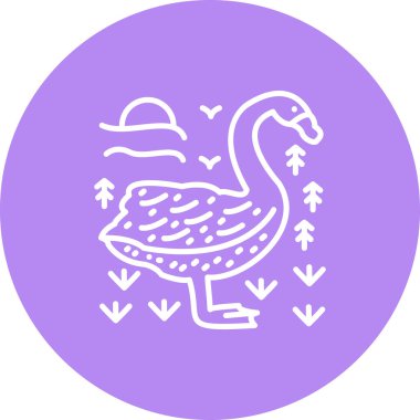 Siyah Kuğu simgesi vektör çizimi tasarımı