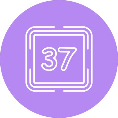 Thirty Seven  web icon vector illustration