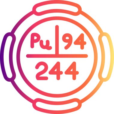 Plütonyum sembolü, periyodik tablonun kimyasal elementi, vektör simgesi