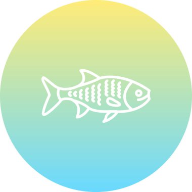 Gümüş Balık web simgesi vektör illüstrasyonu