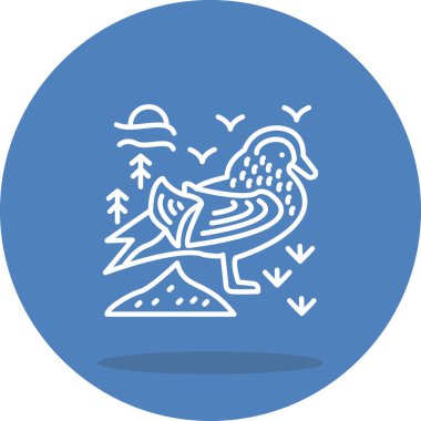 Mandarin Ördek simgesi vektör çizimi tasarımı