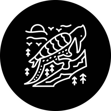 Kırmızı taçlı Ağaçkakan simgesi vektör illüstrasyon tasarımı