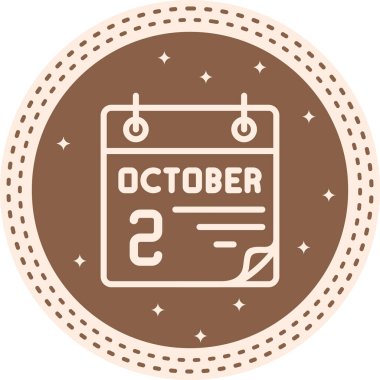 2 Ekim takvim simgesi, vektör illüstrasyonu           