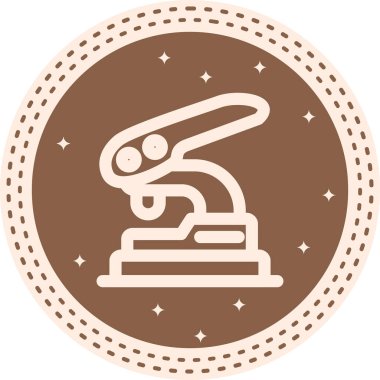 minimalist satır simgesi ofis kırtasiyesini ve belge organizasyonu görevlerini temsil etmek için dairesel düğmenin içinde profesyonel delik açıcı içerir.