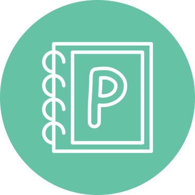 Büyük Harf P Web simgesi vektör illüstrasyonu