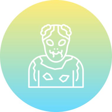 Alnında dikişler ve yakınlarda uçan yarasalarla gülümseyen bir zombiyi çiziyorum..