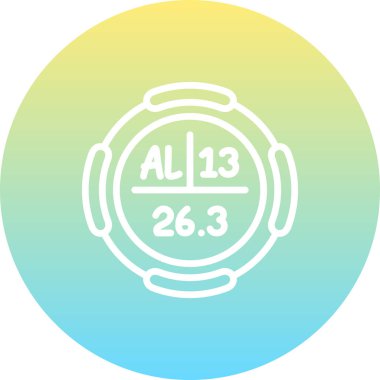 Alüminyum sembol, periyodik tablonun kimyasal elementi, vektör simgesi