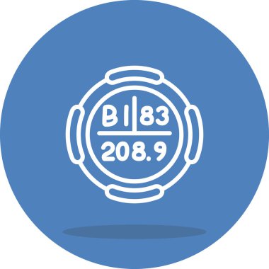 Bizmut sembolü, periyodik tablonun kimyasal elementi, vektör simgesi