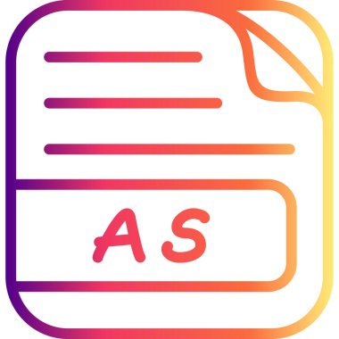 AS Dosya Satırı Simgesi, Vektör illüstrasyonu