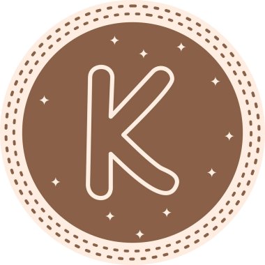 Küçük Harf K Web simgesi vektör illüstrasyonu