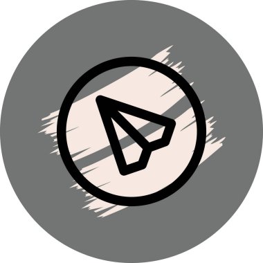 Yukarıyı gösteren kağıt uçağın minimalist taslağı. Basit Web Düğmesi