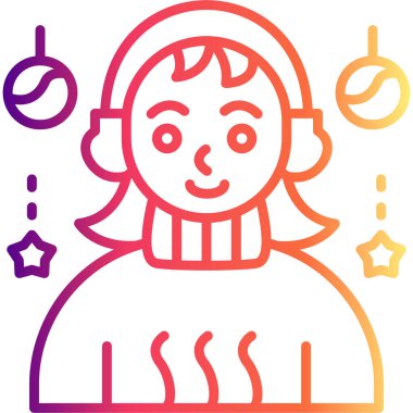 kız avatar simgesi, vektör illüstrasyonu basit tasarım