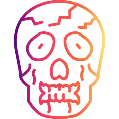 Kafatası Eşsiz Düz Dijital Tasarım Nesnesi