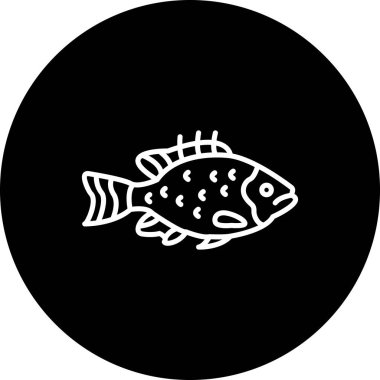 Bluegill ağ simgesi, vektör illüstrasyonu