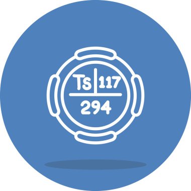 Tennesin sembolü, periyodik tablonun kimyasal elementi, vektör simgesi