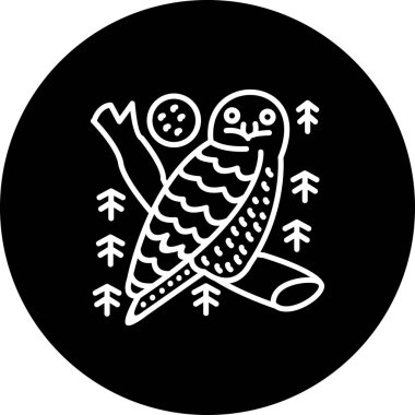 Karlı Baykuş simgesi vektör illüstrasyon tasarımı