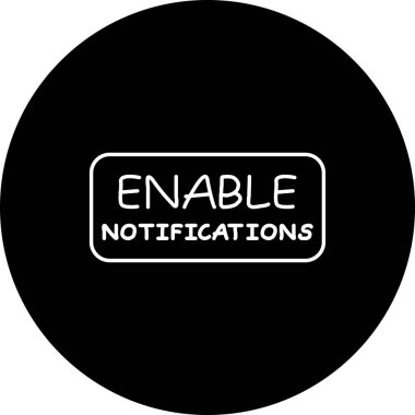 Bildirimleri etkinleştir Web simgesi vektör resimlemesi