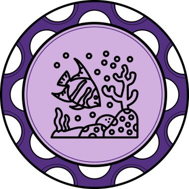 Melek Balık web simgesi vektör illüstrasyonu