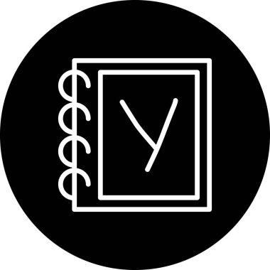 Büyük harf Y web simgesi vektör illüstrasyonu