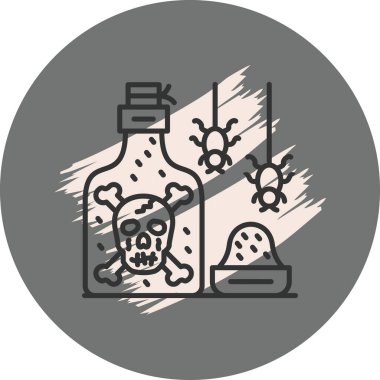 Zehirli Şişe Web ikonu vektör illüstrasyonu