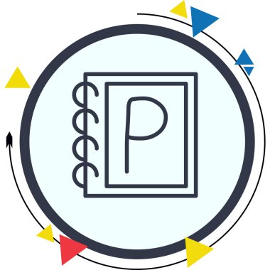 Büyük Harf P Web simgesi vektör illüstrasyonu