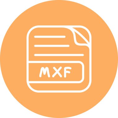 mxf Dosya simgesi ve satırları içeren Turuncu Çember