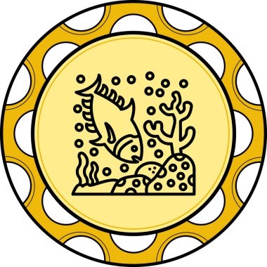 Ton balığı simgesinin vektör illüstrasyonu