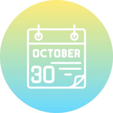 30 Ekim Asgari Düz Kullanıcı Deneyimi Sembolü