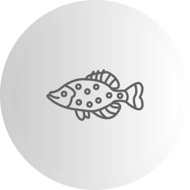 White Crappie web icon vector illustration