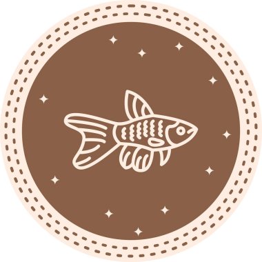 Uzun bir kuyruğu olan tek bir balık yüzüyor.