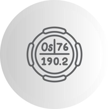 Osmium Kimyasal Element Basit Simge, Vektör