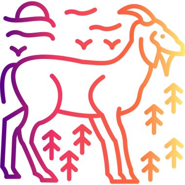 Keçi simgesi vektör illüstrasyon tasarımı