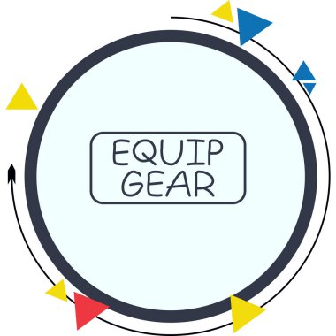 Equip Gear Web simgesi vektör illüstrasyonuName