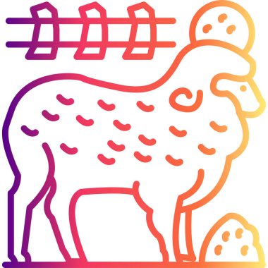 Koyun ikonu vektör illüstrasyon tasarımı