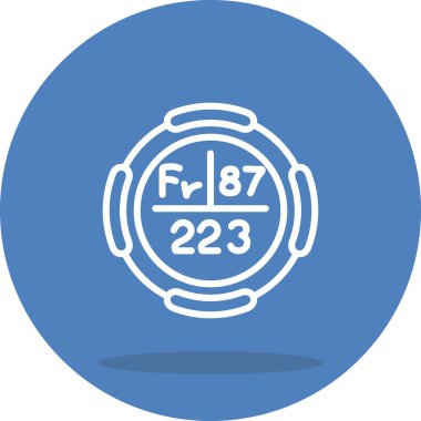 Fransiyum Kimyasal Element Basit Simge, Vektör