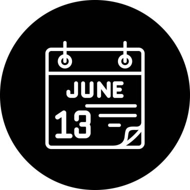 13 Haziran Profesyonel Düz Grafik Sembolü