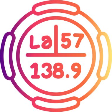 Lantanum sembolü, periyodik tablonun kimyasal elementi, vektör simgesi