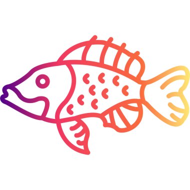 Kaya balığı web simgesi vektör illüstrasyonu