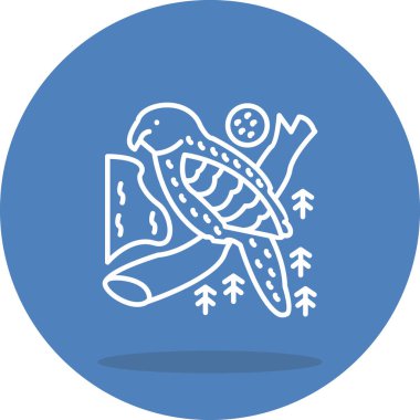 Kakapo kuş ağı simgesi, vektör illüstrasyonu      