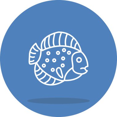 Balık ikonunun vektör çizimi. Disk