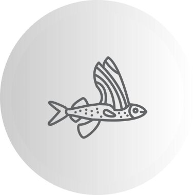 Uçan Balık web simgesi, vektör illüstrasyonu