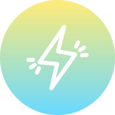 Enerji kıvılcımlı gri yıldırım simgesi içinde oturur