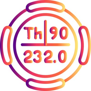 Toryum sembolü, periyodik tablonun kimyasal elementi, vektör simgesi