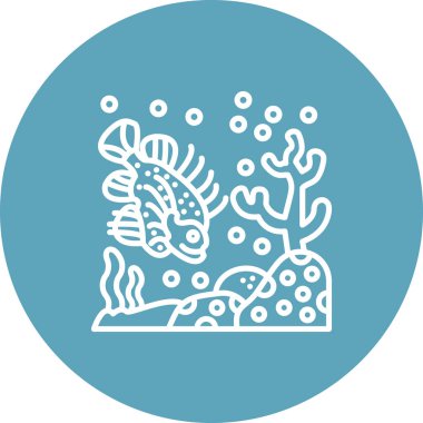 Aslan Balığı simgesi vektör çizimi